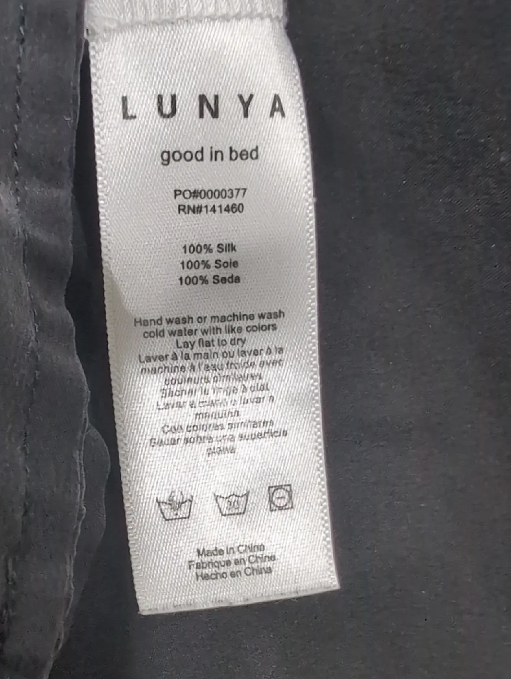 Lunya Washable Silk Robe Immersed Black XS/S - Picture 8 of 8